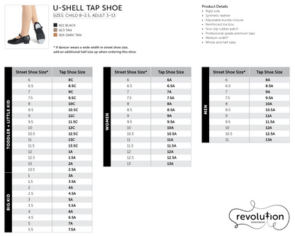 U shell best sale tap shoes